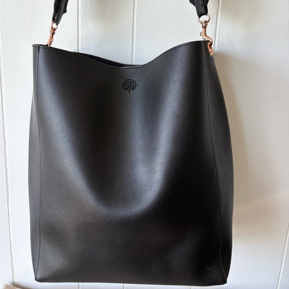 Slouchy Black Faux Leather Tote Bag - Picture 2 of 12
